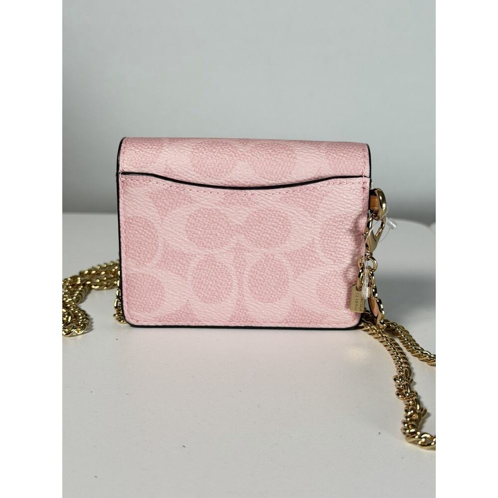NWT Coach Powder Pink Wallet on a chain - Picture 5 of 6